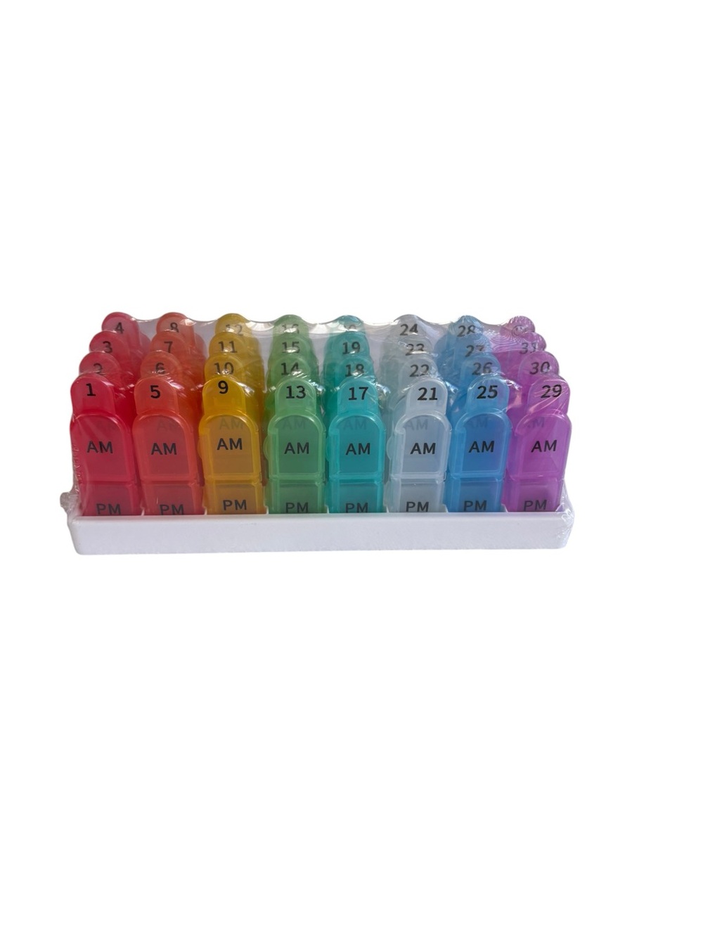 NWT Pill Organizer AM PM Monthly Pill Box 2 Times Daily Vitamins